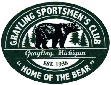 The Grayling Sportsman’s Club logo, featuring a bear
